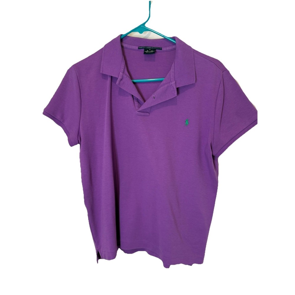 POLO RALPH LAUREN Mens Purple 100% Cotton Short Sleeve Polo Size XL